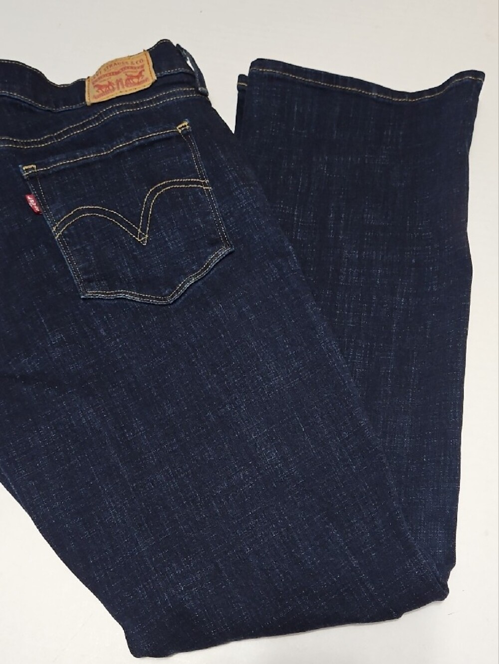 Levis Curvy Bootcut Women's Dark Blue Stretch Jeans - Size 12S 31x30